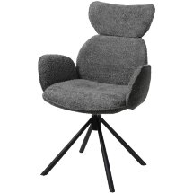 Стул VARDY 360 град.поворот. Белый букле XD841-01 / Серый, ®DISAUR