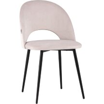 Стул Stool Group Меган велюр светло-розовый ножки металл черные