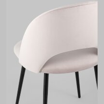 Стул Stool Group Меган велюр светло-розовый ножки металл черные