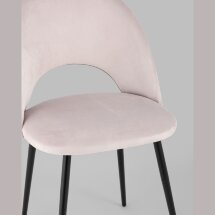 Стул Stool Group Меган велюр светло-розовый ножки металл черные