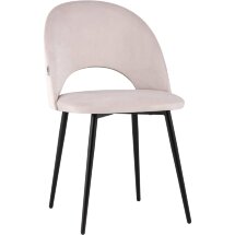 Стул Stool Group Меган велюр светло-розовый ножки металл черные