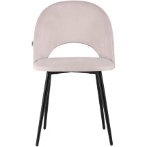 Стул Stool Group Меган велюр светло-розовый ножки металл черные