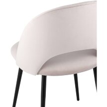 Стул Stool Group Меган велюр светло-розовый ножки металл черные