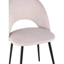 Стул Stool Group Меган велюр светло-розовый ножки металл черные