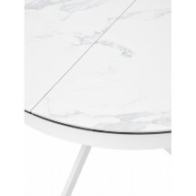 Керамический стол Trento 120 high gloss statuario белый мрамор глянцевый керамика / белый каркас