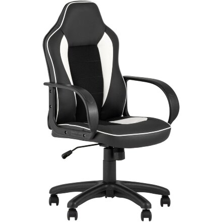 Компьютерное кресло Stool Group игровое Кратос экокожа черный/белый крестовина пластик 