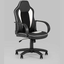 Компьютерное кресло Stool Group игровое Кратос экокожа черный/белый крестовина пластик