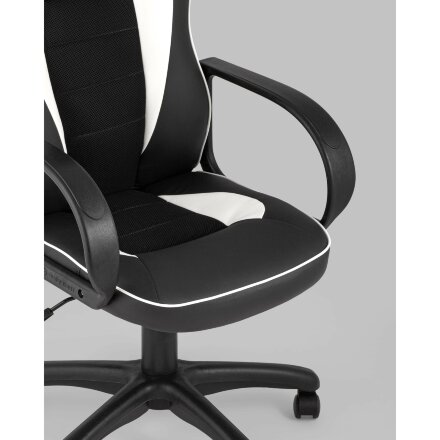 Компьютерное кресло Stool Group игровое Кратос экокожа черный/белый крестовина пластик 