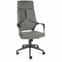 Кресло офисное / IQ / (black plastic, dark grey) черный пластик / темно-серая ткань