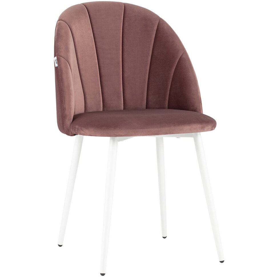 Стул Stool Group Логан велюр пыльно-розовый белые ножки из металла Стул Stool Group Логан велюр пыльно-розовый белые ножки из металла