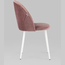 Стул Stool Group Логан велюр пыльно-розовый белые ножки из металла