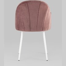 Стул Stool Group Логан велюр пыльно-розовый белые ножки из металла