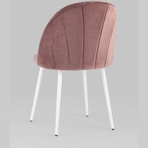 Стул Stool Group Логан велюр пыльно-розовый белые ножки из металла