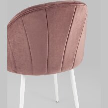 Стул Stool Group Логан велюр пыльно-розовый белые ножки из металла