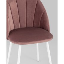 Стул Stool Group Логан велюр пыльно-розовый белые ножки из металла
