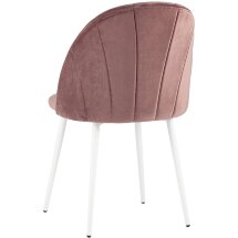 Стул Stool Group Логан велюр пыльно-розовый белые ножки из металла