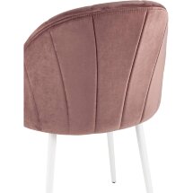 Стул Stool Group Логан велюр пыльно-розовый белые ножки из металла