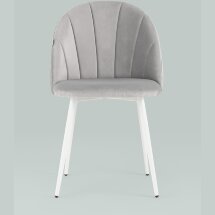 Стул Stool Group Логан велюр светло-серый белые ножки из металла