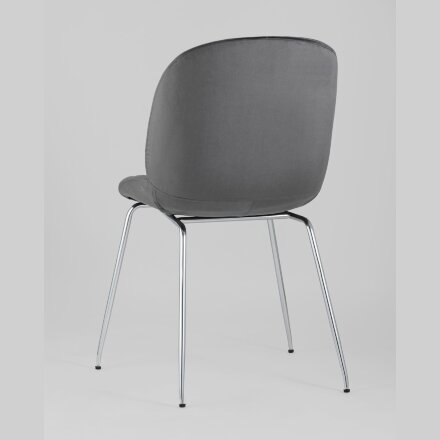 Стул Stool Group Beetle серый хромированные ножки 
