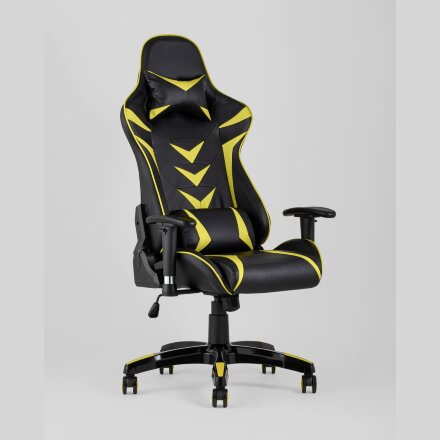Игровое кресло Stool Group компьютерное TopChairs Corvette желтое геймерское 