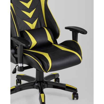 Игровое кресло Stool Group компьютерное TopChairs Corvette желтое геймерское 