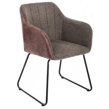 Стул на металлокаркасе Stef grey / dark red