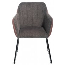 Стул на металлокаркасе Stef grey / dark red