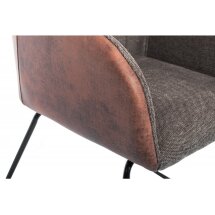 Стул на металлокаркасе Stef grey / dark red