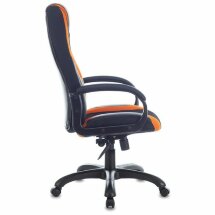 Кресло компьютерное BRABIX PREMIUM &quot;Rapid GM-102&quot;, НАГРУЗКА 180 кг, экокожа/ткань, черно/оранжевое, 532420, GM-102_532420