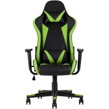 Кресло игровое TopChairs Gallardo зеленое с подушкой