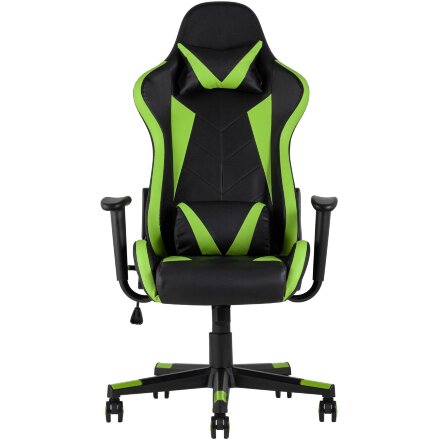 Кресло игровое TopChairs Gallardo зеленое с подушкой 