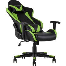 Кресло игровое TopChairs Gallardo зеленое с подушкой