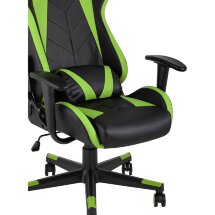 Кресло игровое TopChairs Gallardo зеленое с подушкой
