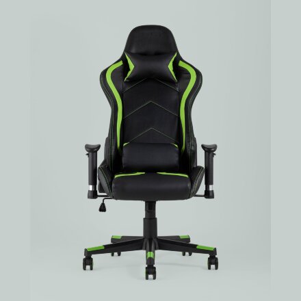 Кресло игровое TopChairs Cayenne зеленое с подушками 