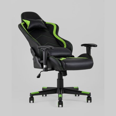 Кресло игровое TopChairs Cayenne зеленое с подушками 