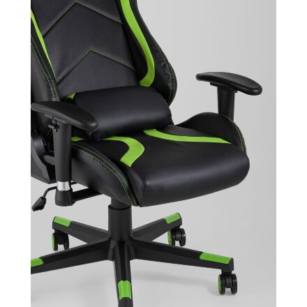 Кресло игровое TopChairs Cayenne зеленое с подушками 