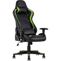 Кресло игровое TopChairs Cayenne зеленое с подушками