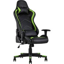 Кресло игровое TopChairs Cayenne зеленое с подушками
