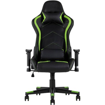 Кресло игровое TopChairs Cayenne зеленое с подушками 