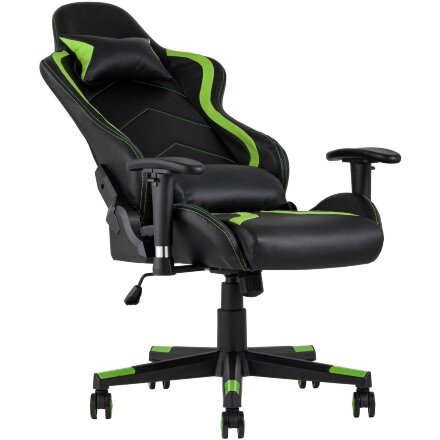 Кресло игровое TopChairs Cayenne зеленое с подушками 