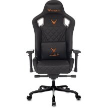 Геймерское кресло Бюрократ компьютерное игровое Knight TITAN черный ромбик эко.кожа с подголов. крестовина металл