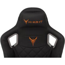 Геймерское кресло Бюрократ компьютерное игровое Knight TITAN черный ромбик эко.кожа с подголов. крестовина металл