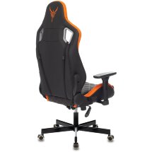 Геймерское кресло Бюрократ компьютерное игровое Knight OUTRIDER черный/оранжевый ромбик эко.кожа с подголов. крестовина мет