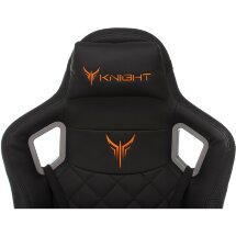 Геймерское кресло Бюрократ компьютерное игровое Knight OUTRIDER черный ромбик эко.кожа с подголов. крестовина металл