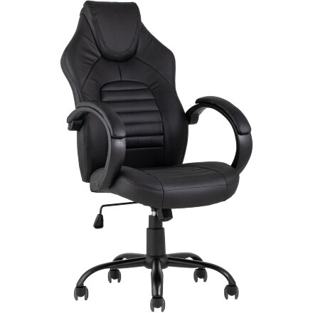 Игровое кресло Stool Group компьютерное TopChairs Racer Midi черное геймерское 