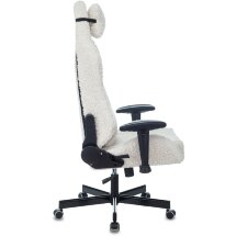 Геймерское кресло Бюрократ компьютерное игровое Knight T1 молочный экомех с подголов. крестовина металл