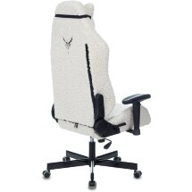 Геймерское кресло Бюрократ компьютерное игровое Knight T1 молочный экомех с подголов. крестовина металл