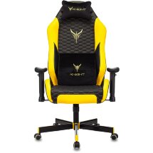 Компьютерное кресло Бюрократ игровое Knight Neon черный/желтый соты эко.кожа с подголов. крестовина металл геймерское