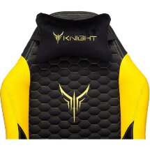 Компьютерное кресло Бюрократ игровое Knight Neon черный/желтый соты эко.кожа с подголов. крестовина металл геймерское
