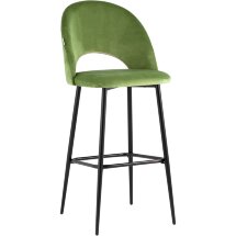 Стул барный Stool Group Меган велюр травяной ножки металл черные